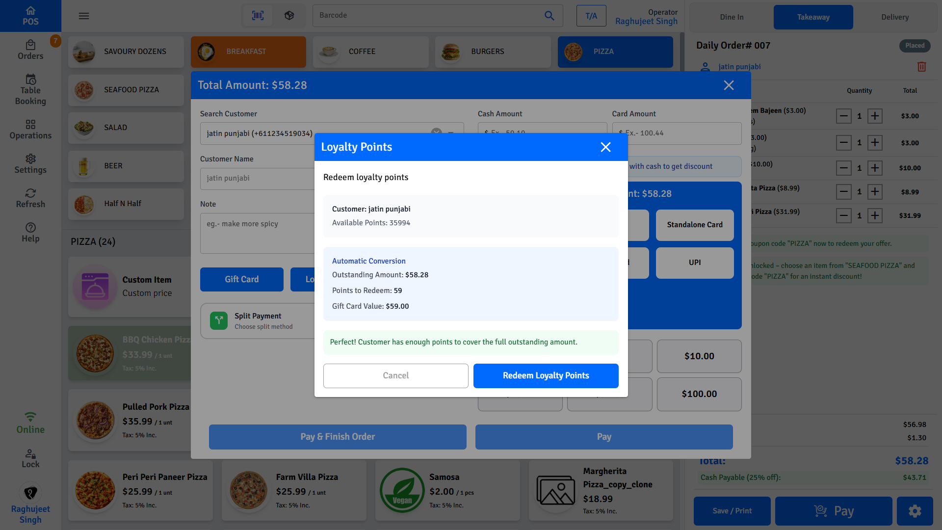 Pratham POS Loyalty Points Redemption Pratham POS loyalty points redemption - convert customer loyalty points to a discount at checkout